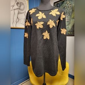 Linea By Louis Dell'Olio Fall Leaf Sweater Size L